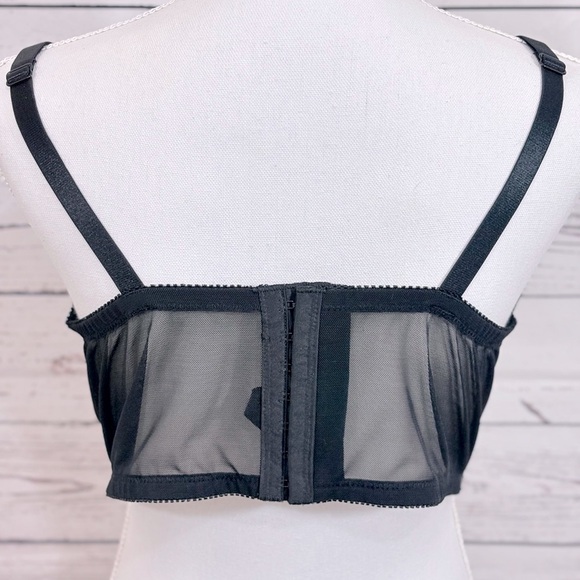 Torrid Underwire Lined Lace Mesh Bustier in Grey and Black Size 2 - Picture 5 of 9